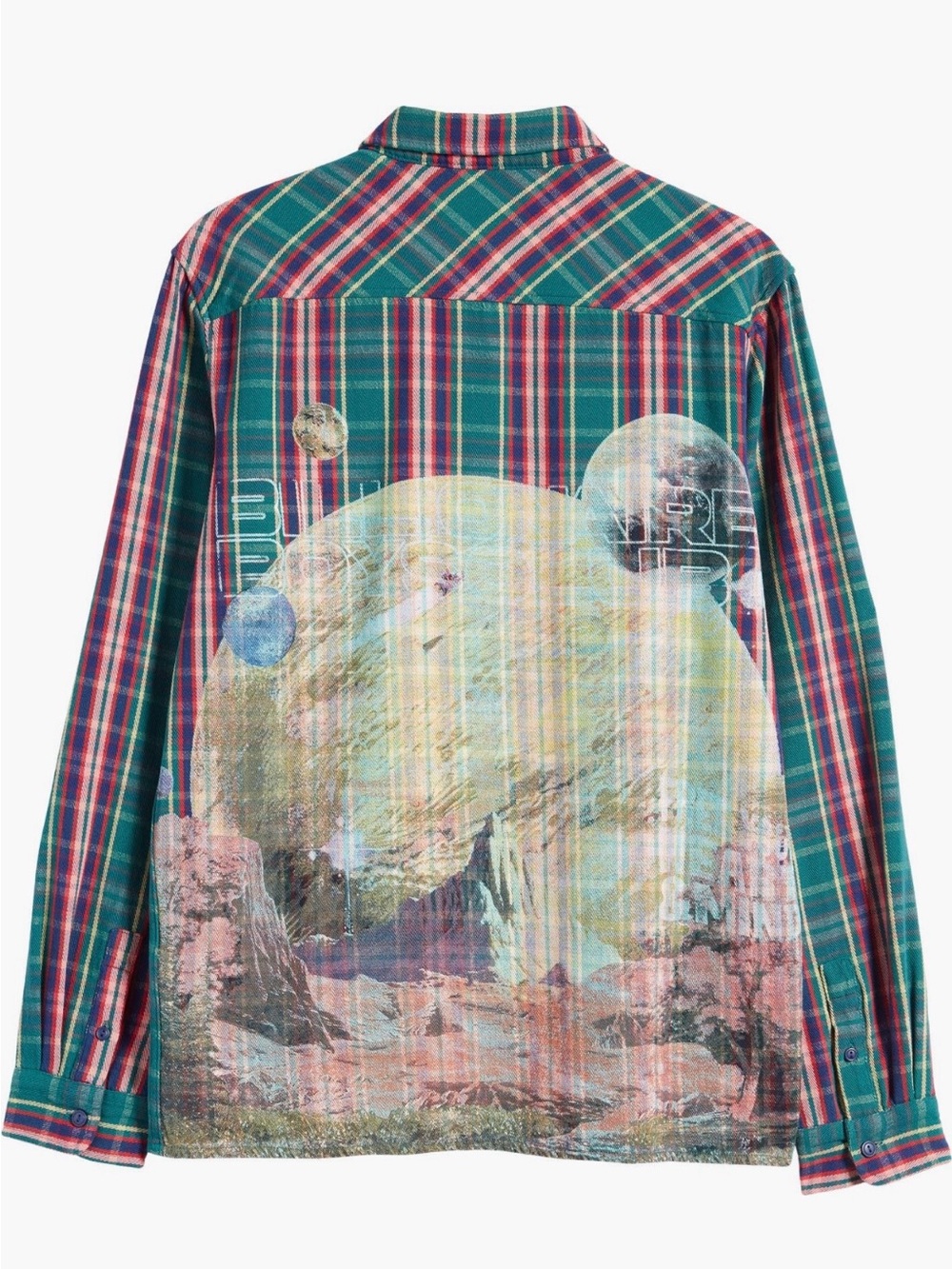 billionaire boys club — new world plaid graphic button up shirt